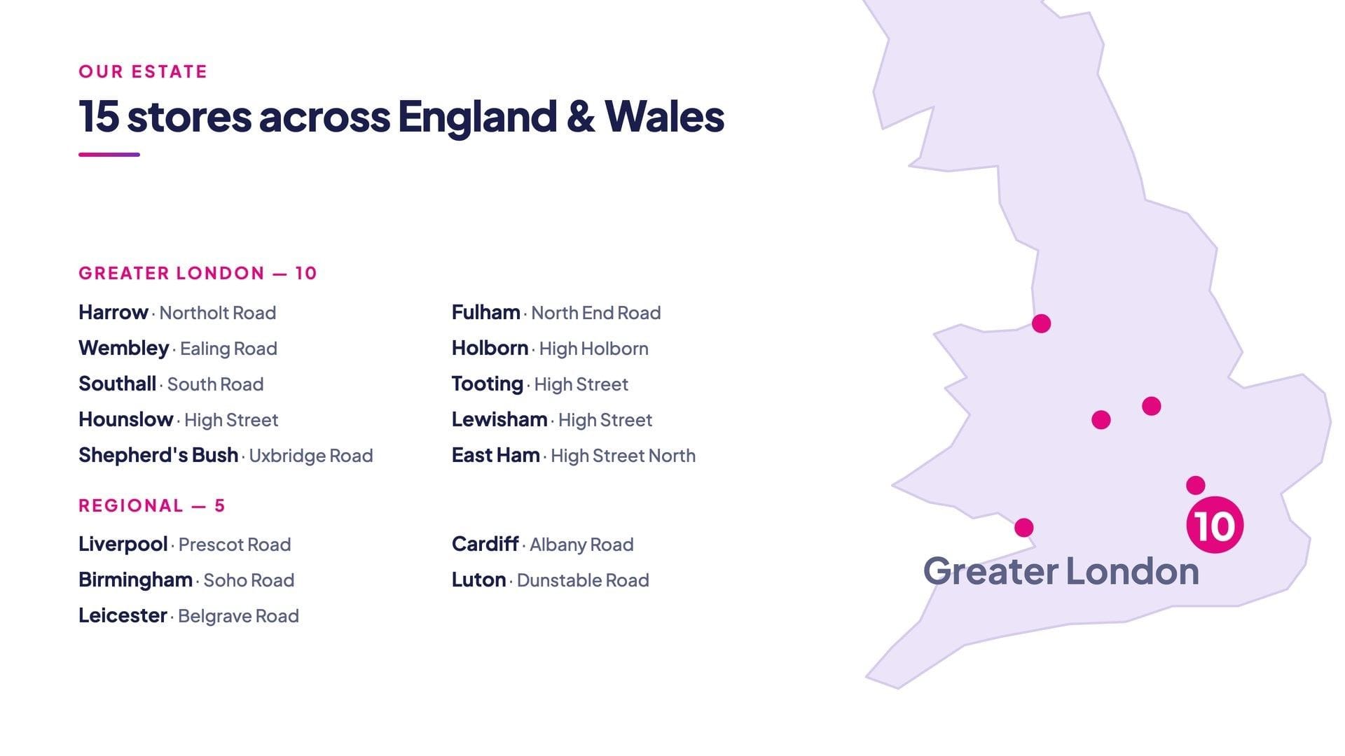 Map of Fast Credit’s current estate