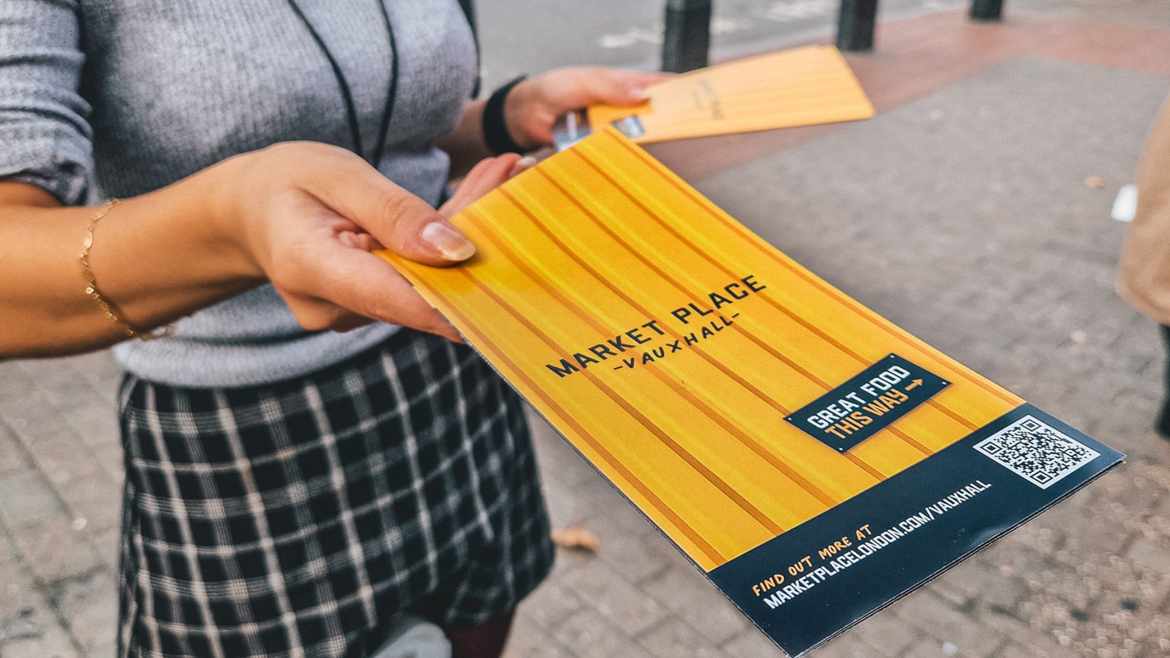 A Market Place Vauxhall flyer handed out in the street