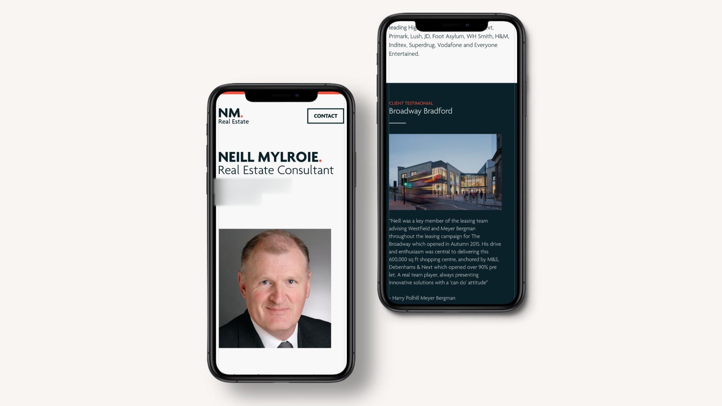 The NM Real Estate website on two phones
