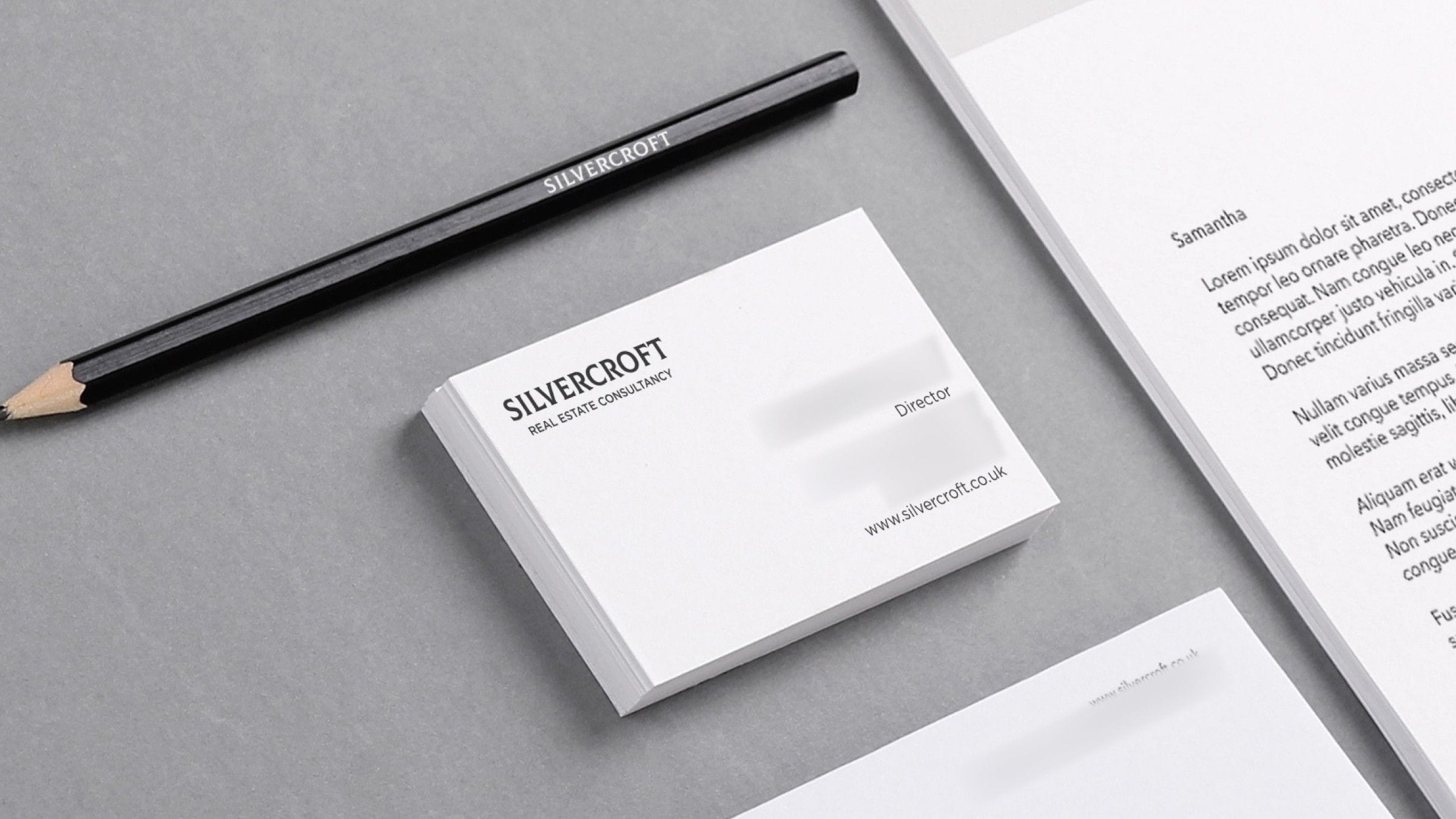Silvercroft letterhead and business cards