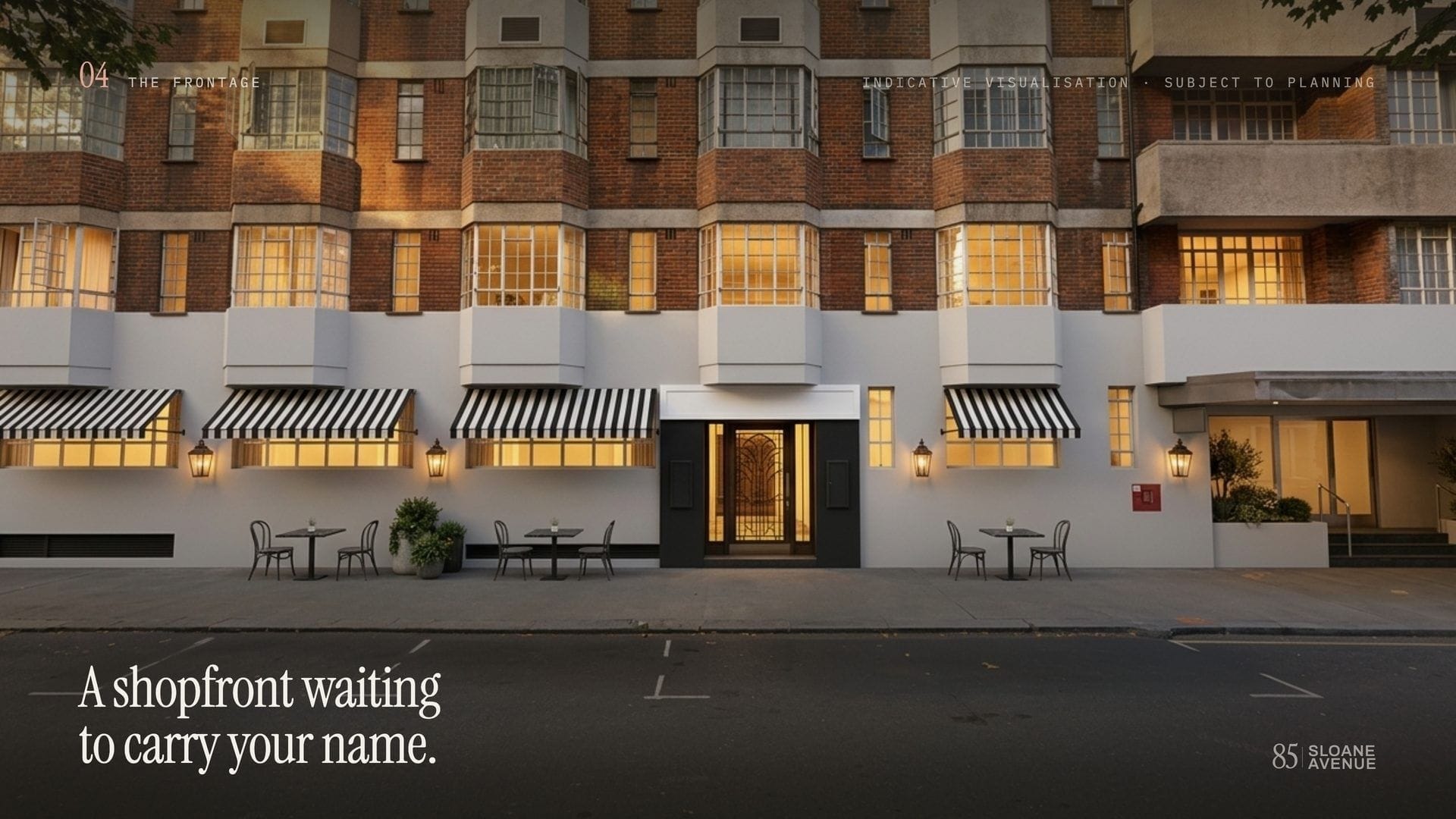 A CGI of the frontage of 85 Sloane Avenue